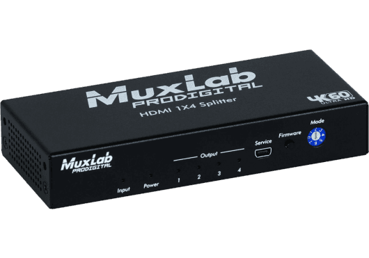 MuxLab 500426 - Distribuidor HDMI 1x4 4K/60Hz con Downscaling Independiente
