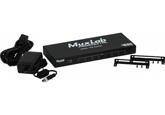 MuxLab IMU-500427 - Distribuidor HDMI 1x8, 4K/60 - Solución profesional para distribución de señal de ultra alta definición