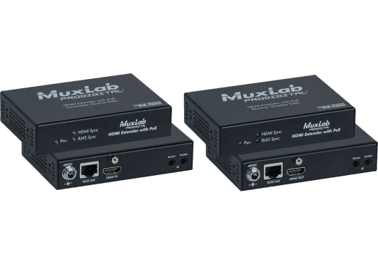MuxLab IMU-500451-POE - 4K HDBaseT IR HDMI Transmitter-Receiver Kit with PoE Power