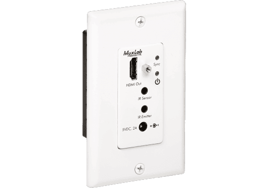 MuxLab IMU-500451-WP-DEC-RX - HDMI receiver wallplate, HDBT, UHD-4K