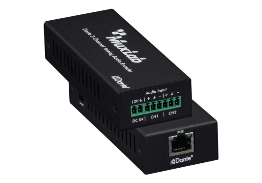 MuxLab IMU-500551 - 2-Channel Dante Analog Audio Encoder
