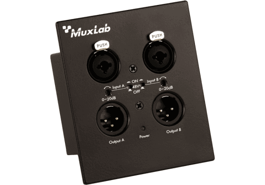 MuxLab IMU-500558 - 2-Channel XLR to Dante Wallplate