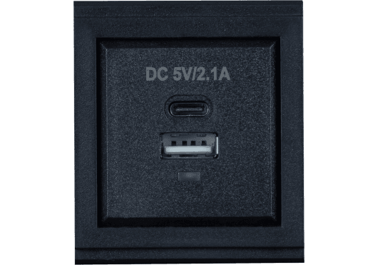 MuxLab IMU-500617 - Módulo de Carga Dual USB-A y USB-C para Panel de Mesa 500610
