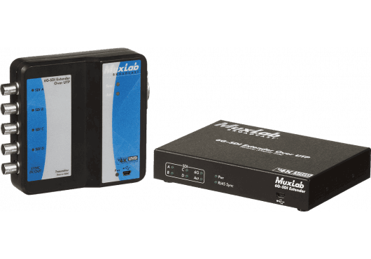 MuxLab IMU-500730 - Kit de extensión 6G-SDI sobre Cat.5/6 - Transmisión de vídeo 4K profesional