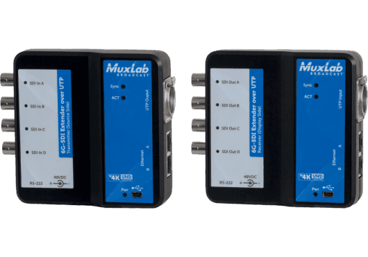 MuxLab IMU-500733 - Kit de Extensión 6G-SDI sobre Ethernet (UTP) - Solución Multicanal 4K Profesional