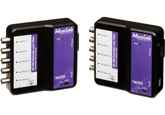 MuxLab IMU-500734-SM40 - Kit de extensión 6G-SDI sobre fibra con canal de retorno 40km