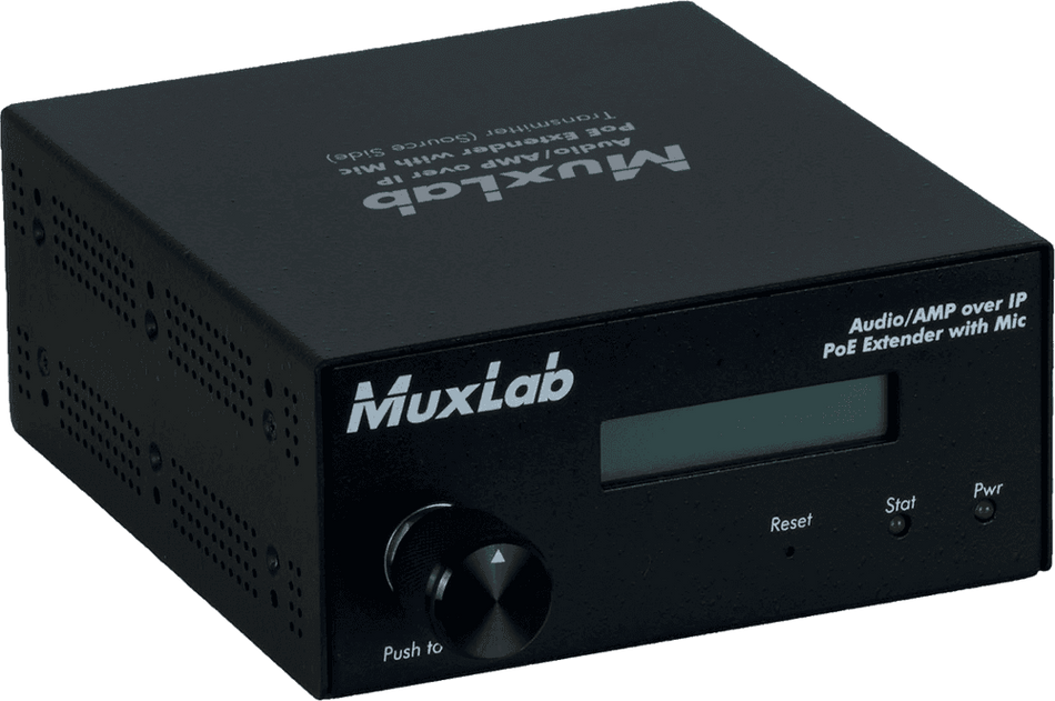MuxLab 500755-AMP-TX - Transmisor de Audio sobre IP con Entrada de Micrófono
