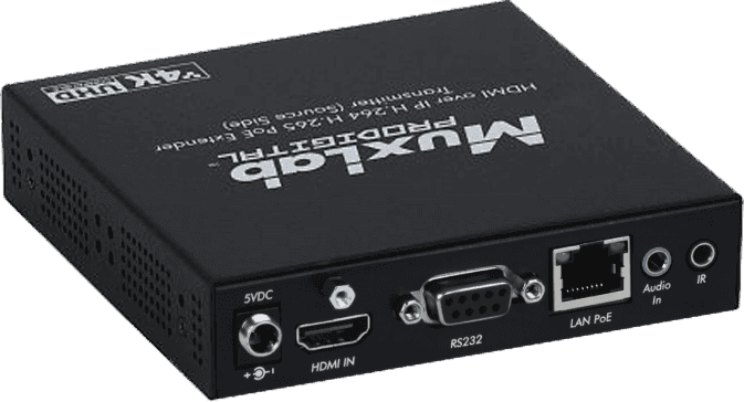 MuxLab IMU-500763-TX - Transmisor AV sobre IP HDMI 4K/30 con PoE y RS232