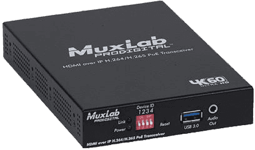 MuxLab IMU-500764-TX - Transmisor HDMI sobre IP H.264/H.265 con PoE