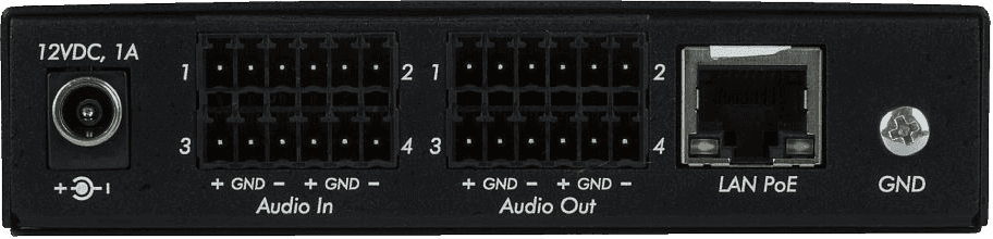 MuxLab 500765 - Pasarela de Audio Dante 4 Canales con PoE