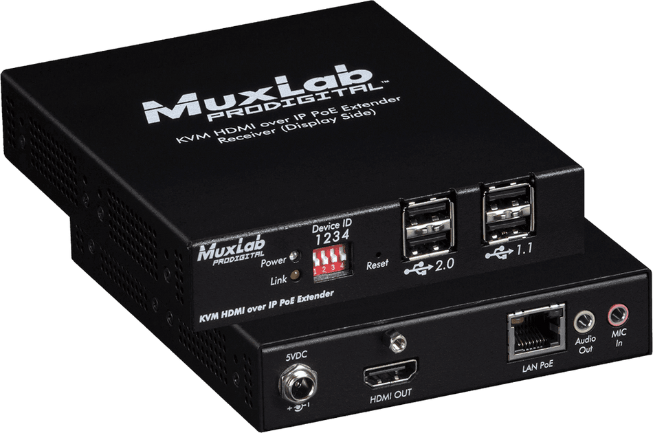 MuxLab 500772-RX - Receptor HDMI KVM sobre IP UHD 4K