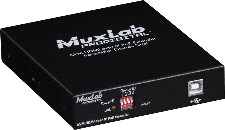 MuxLab 500772-TX - Transmisor HDMI KVM sobre IP con soporte 4K y PoE