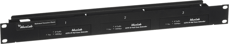 MuxLab 500905 - Chasis Enrackable 1U para 3 Transceptores