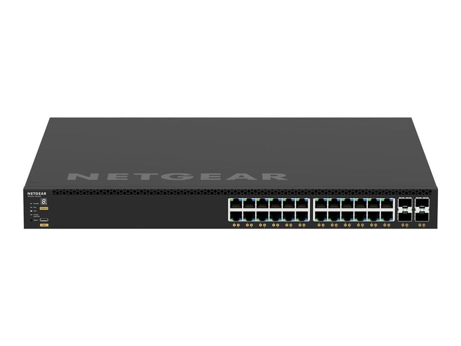 Netgear M4350-24G4XF (GSM4328) - Switch Gestionable AV Pro con 24 Puertos PoE+ y 4 Uplinks 10G SFP+