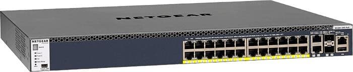 Netgear M4300-28G-PoE+ (GSM4328PB) - Switch Gestionable Apilable L3 con 24 Puertos PoE+ y Uplinks 10G