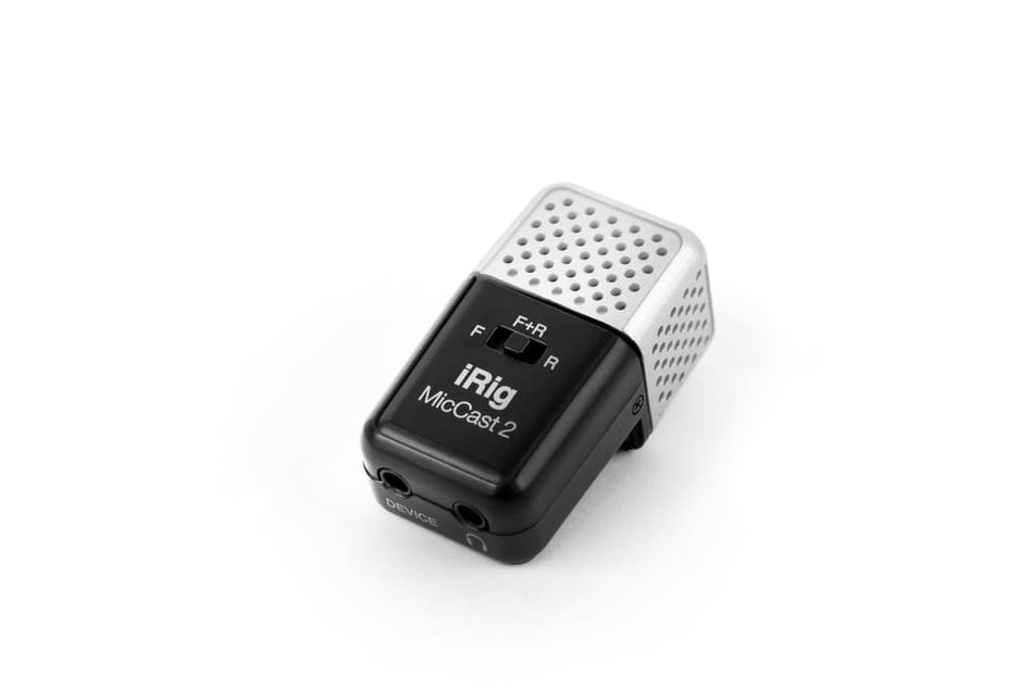 IK Multimedia iRig Mic Cast 2 - Micrófono compacto con montaje magnético y salida de auriculares para iPhone/iPad/Android (TRRS 3,5 mm)