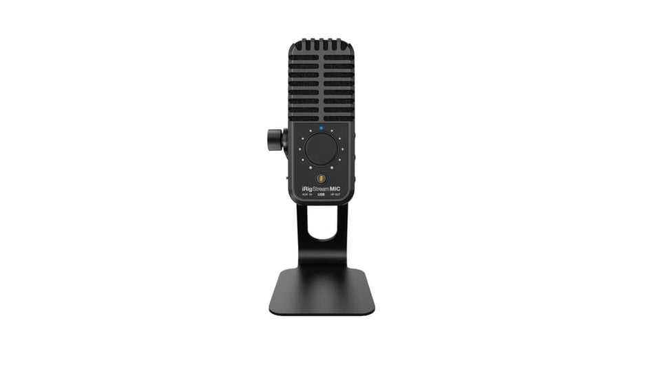 IK Multimedia iRig Stream Mic USB - Micrófono USB cardioide con interfaz estéreo, loopback e input auxiliar (16-bit/48 kHz)