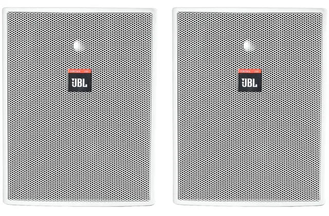 JBL Professional Control 25AV-WH - Altavoz compacto 2 vías para interior/exterior con transformador 70/100 V (blanco, 2 unidades)