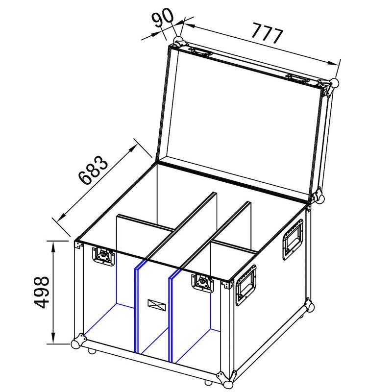 JV Case B03253 - Flightcase para 4 Proyectores de Iluminación