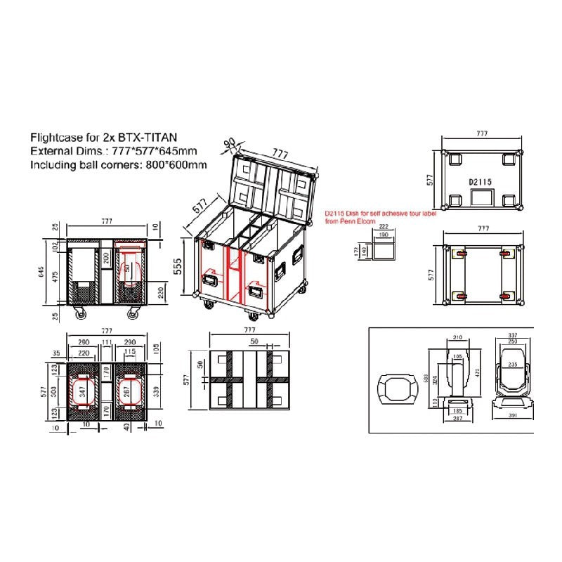 JV Case B03251 - Flightcase para 2 cabezas BTX-TITAN