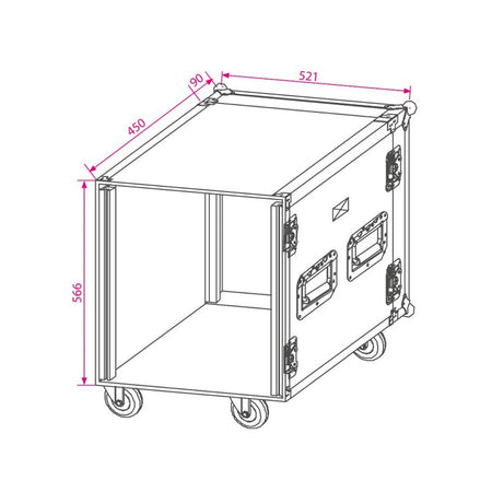 JV Case B03210 - Flightcase Rack 19 de 12 Unidades con Ruedas
