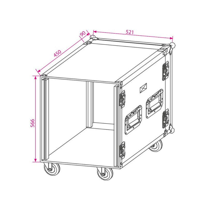 JV Case B03210 - Flightcase Rack 19 de 12 Unidades con Ruedas