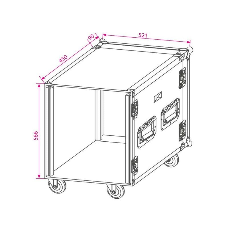 JV Case B03210 - Flightcase Rack 19 de 12 Unidades con Ruedas - Tempo Shop