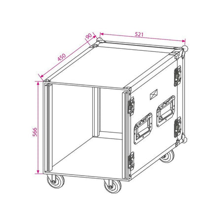 JV Case B03210 - Flightcase Rack 19 de 12 Unidades con Ruedas - Tempo Shop
