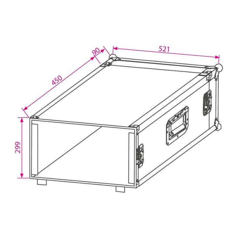 JV Case B03219 - Flightcase Rack 19" de 6 Unidades - Tempo Shop