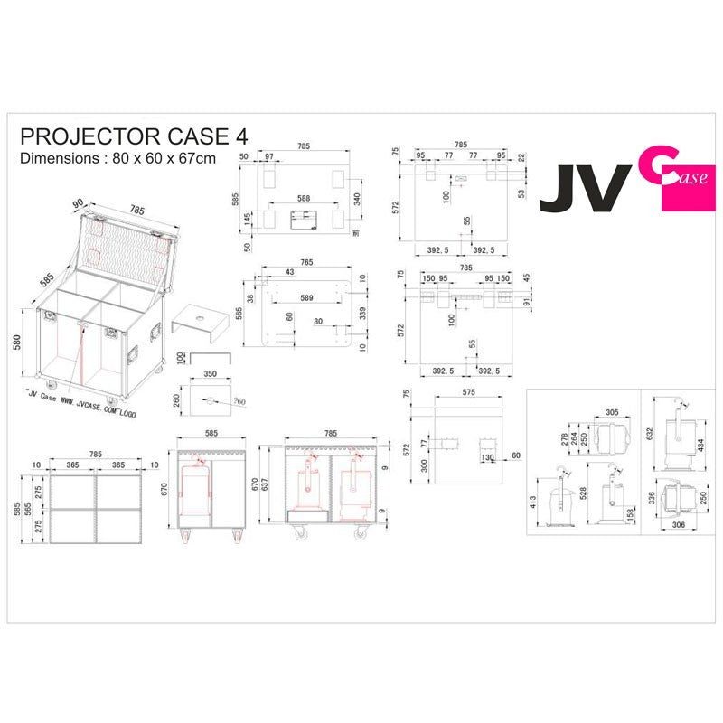 JV Case B03285 - Flightcase para 4 Proyectores Fresnel Theater - Tempo Shop