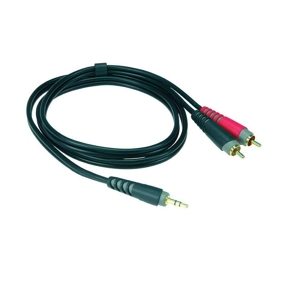 Klotz Cables AY7 - 0100 - Cable de conexión. Mini Jack Stereo - 2x RCA. 1m - Tempo Shop