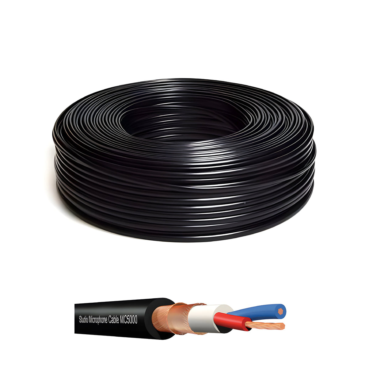 Klotz Cables MC5000100 - Cable de micrófono high - end high - flex de PVC con conductor de cobre desnudo, aislado. Densidad 75gr/m. 7 mm de diámetro. 100m - Tempo Shop