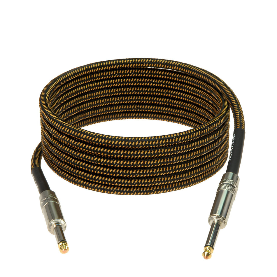 Klotz Cables VIN - 0300 - Cable de instrumento. Cubierta textil negro/amarillo. Jack mono - Jack mono. 3m - Tempo Shop