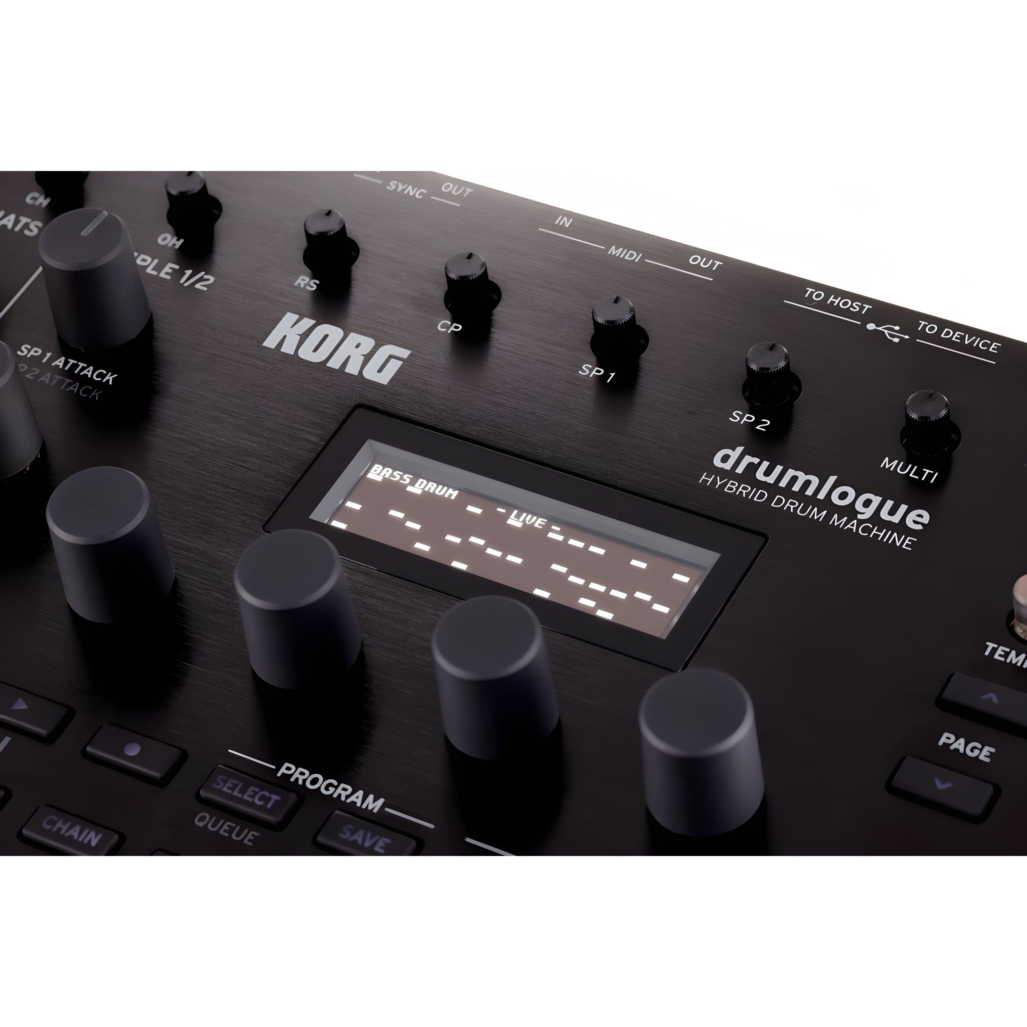 KORG DRUMLOGUE - Caja de ritmos híbrida con 4 partes analógicas (voces) y 7 partes digitales (voces) - Tempo Shop