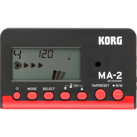 KORG MA - 2 BKRD - Metrónomo electrónico compacto. Negro y rojo - Tempo Shop