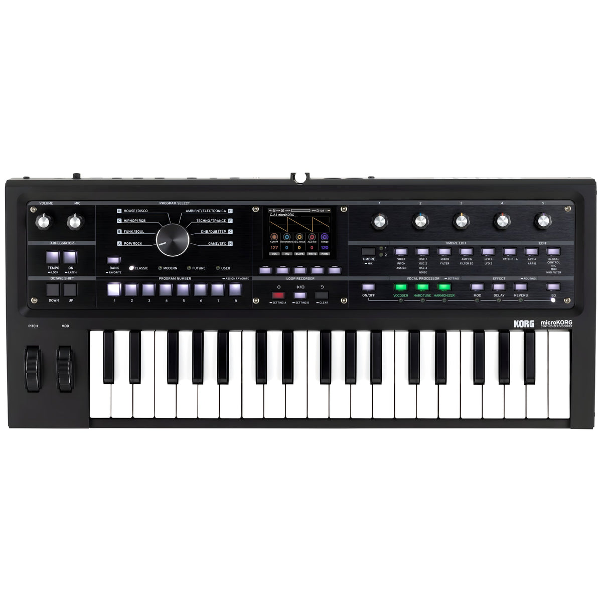 KORG microKORG 2 BK LTD - Teclado sintetizador profesional de modelado analógico de 37 teclas. Negro - Tempo Shop