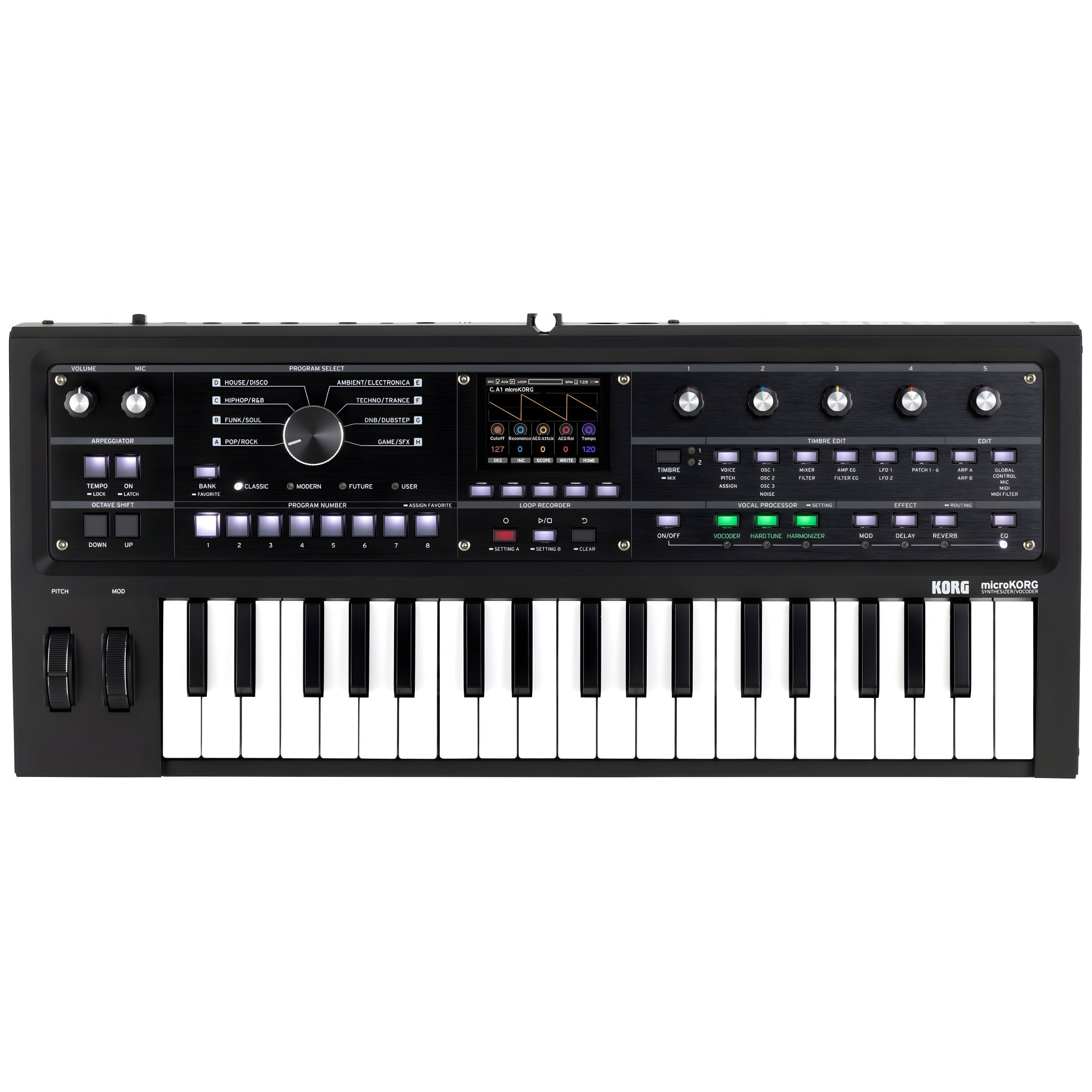 KORG microKORG 2 BK LTD - Teclado sintetizador profesional de modelado analógico de 37 teclas. Negro - Tempo Shop