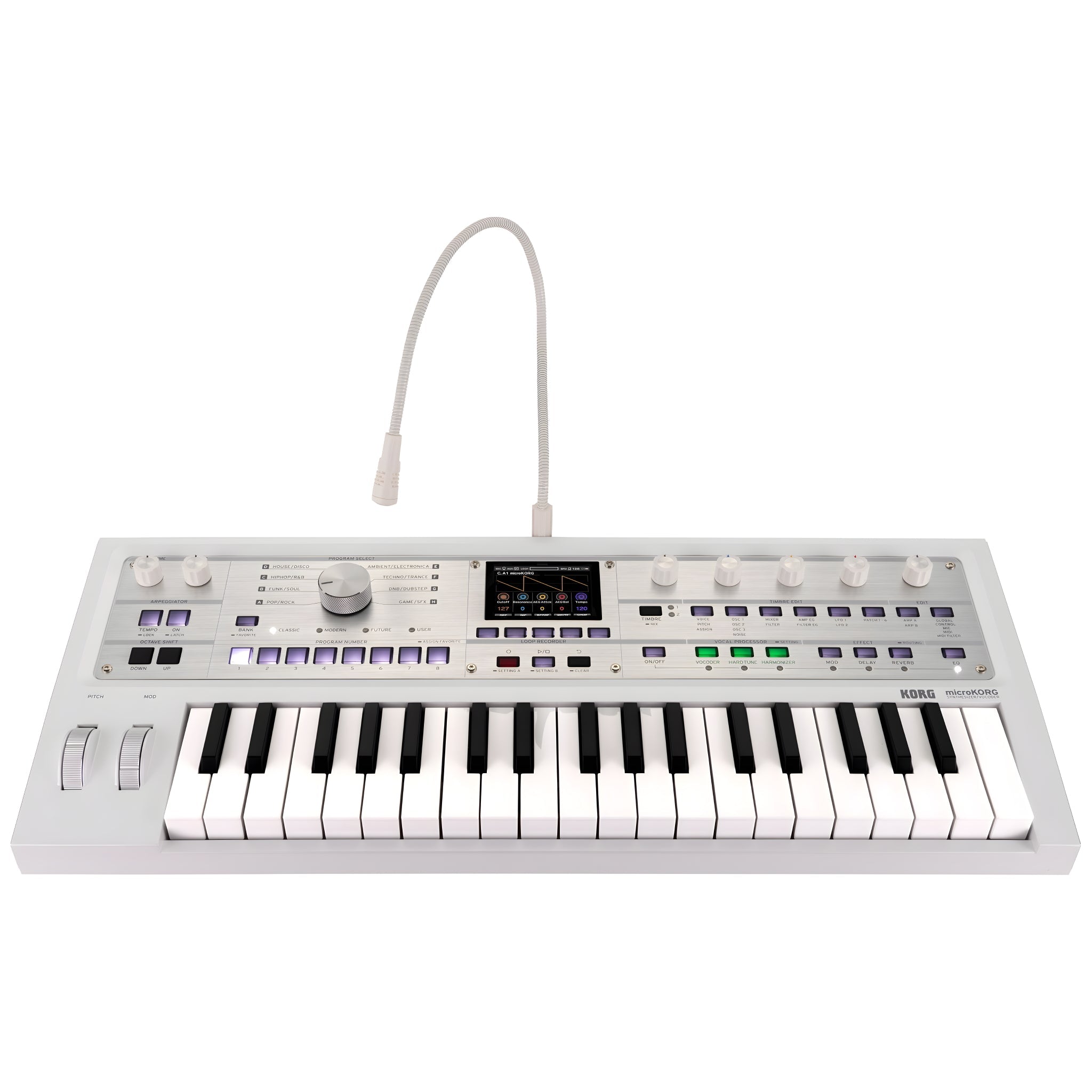 KORG microKORG 2 WH LTD - Teclado sintetizador profesional de modelado analógico de 37 teclas. Blanco - Tempo Shop