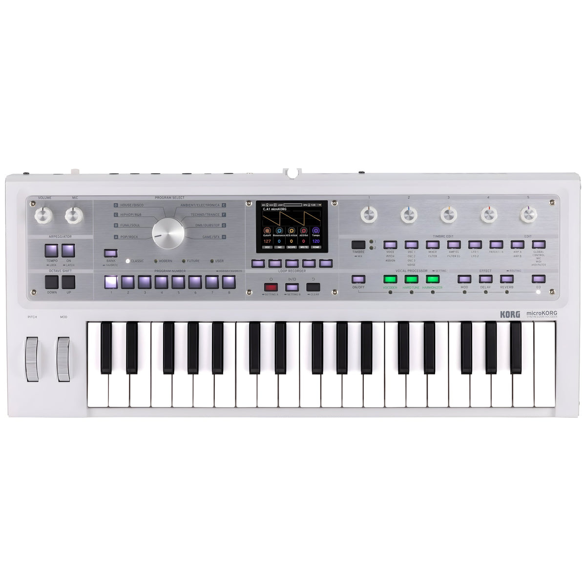 KORG microKORG 2 WH LTD - Teclado sintetizador profesional de modelado analógico de 37 teclas. Blanco - Tempo Shop
