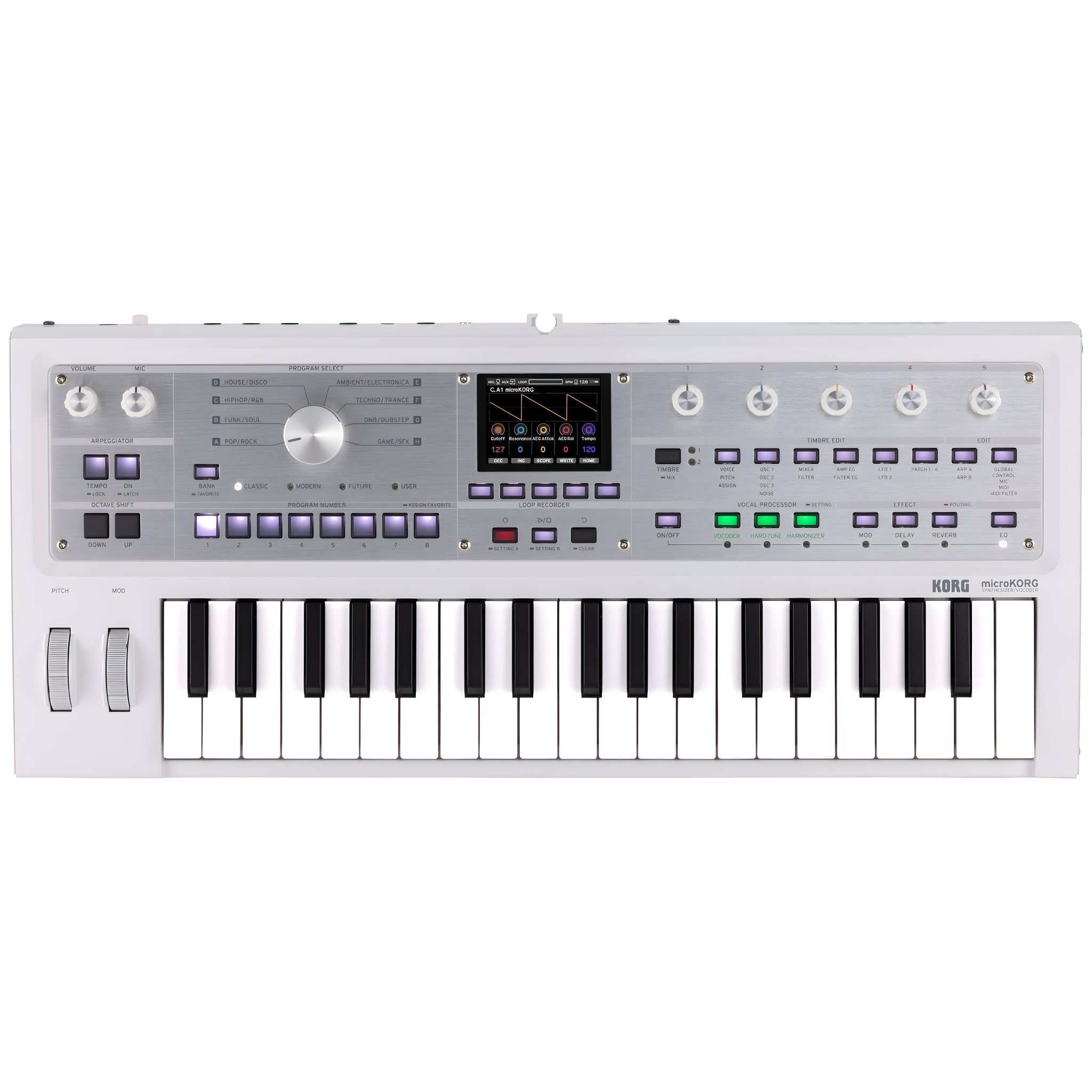 KORG microKORG 2 WH LTD - Teclado sintetizador profesional de modelado analógico de 37 teclas. Blanco - Tempo Shop