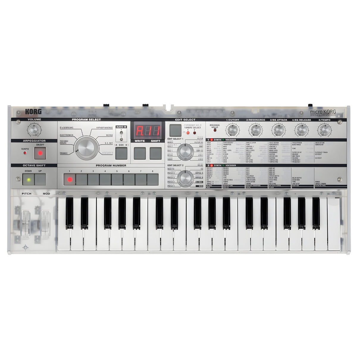 KORG MICROKORG CRYSTAL - Teclado sintetizador profesional de modelado analógico de 37 teclas - Tempo Shop
