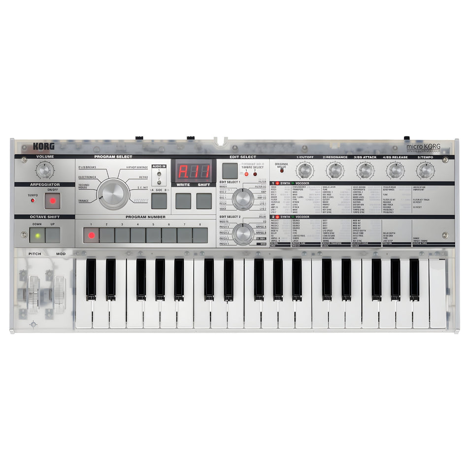 KORG MICROKORG CRYSTAL - Teclado sintetizador profesional de modelado analógico de 37 teclas - Tempo Shop