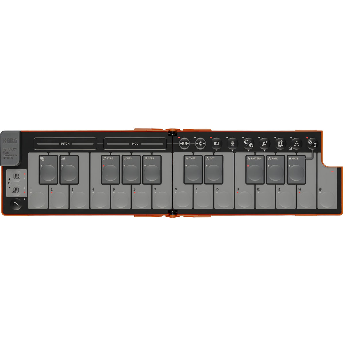 KORG nanoKEY Fold LAVA ORANGE - Teclado maestro plegable. Naranja - Tempo Shop
