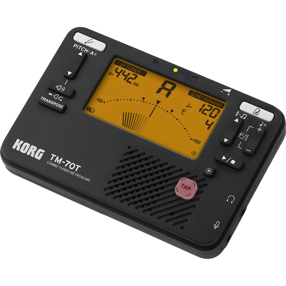 KORG TM - 70T BK - Afinador y metrónomo combinados. Negro - Tempo Shop