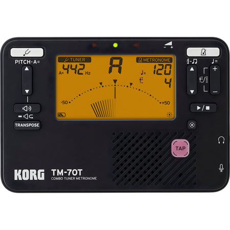 KORG TM - 70T BK - Afinador y metrónomo combinados. Negro - Tempo Shop