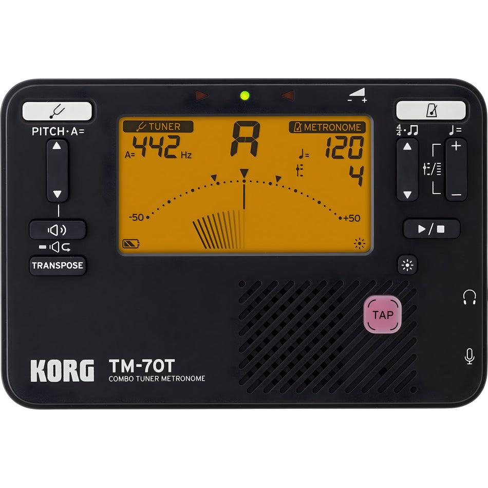 KORG TM - 70T BK - Afinador y metrónomo combinados. Negro - Tempo Shop