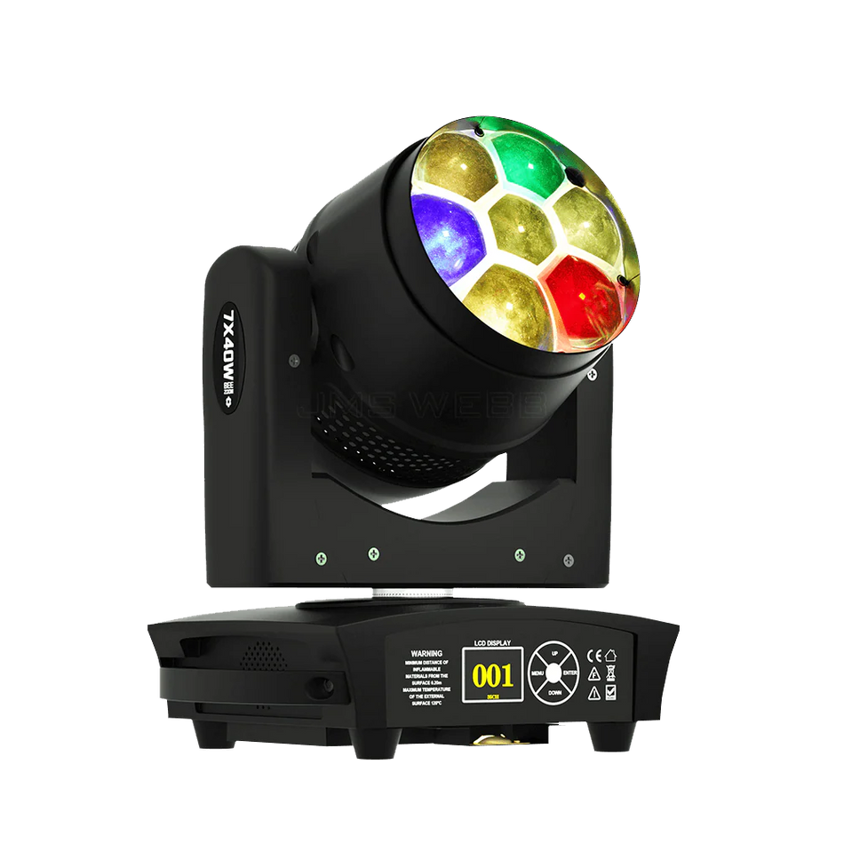 JMS WEBB Small Bee Eye 7×40 W RGBW Moving Head Zoom & Beam & Wash SHEHDS MNBWBE0740D