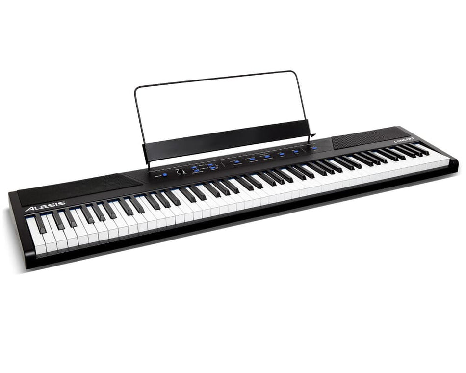 Alesis CONCERT – Piano digital de 88 teclas semi-contrapesadas con USB-MIDI y altavoces integrados