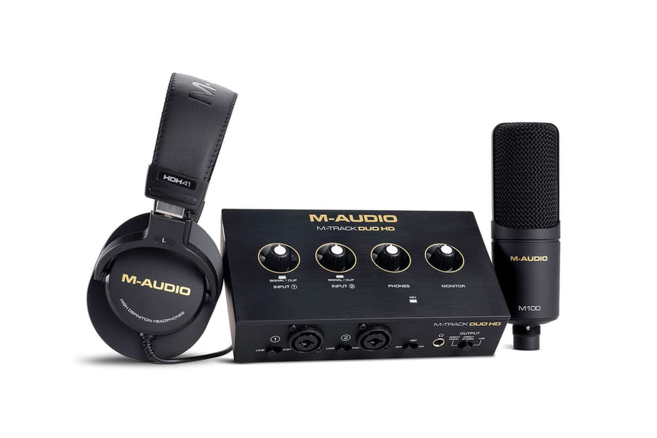 M-Audio M-Track Duo HD Pack - Complete Recording Kit for Home Studio
