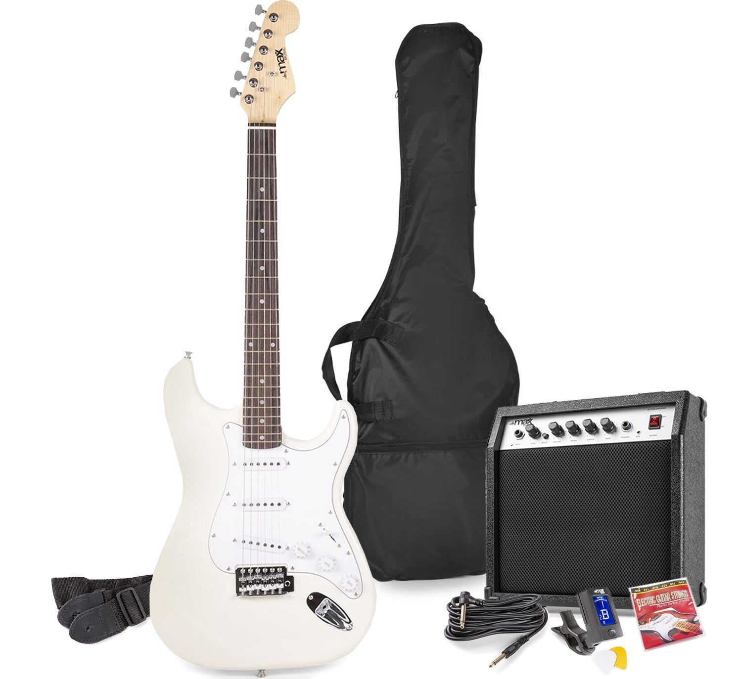 Max GigKit - Conjunto Guitarra Eléctrica Blanco - Tempo Shop